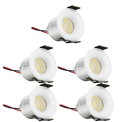 Produktbild Premium X 5x LED Mini Spotlight Einbauspot Leuchte 3W 240V 3000K 300LM Deckenspot Decken-Einbau-Strahler warmweiß ALU weiß Einbauleuchte Spot-Strahler