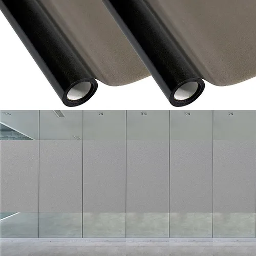 infactory 2er-Set Sichtschutzfolie, selbsthaftend, 60 x 200 cm, Grau-Matt