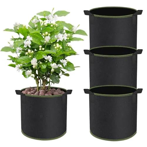 CHIHOLEN 3 Stück 30L Pflanzsack,Vliesstoff Pflanztasche mit Griffe für Kartoffeln, Tomaten und Erdbeeren, für Balkon Terrasse Gewächshaus & Garten - 7 Gallonen