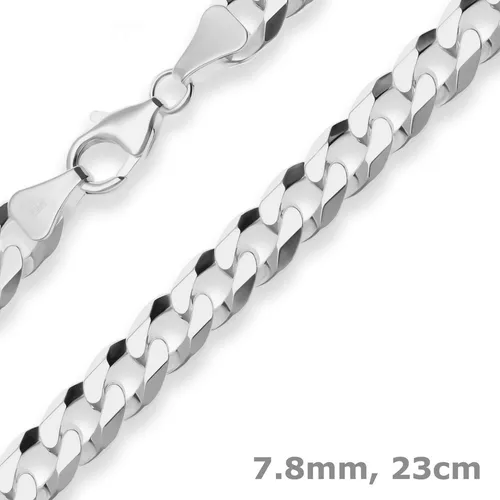 7,8mm Armband Panzerkette Silberarmband Armschmuck aus 925 Silber 23cm