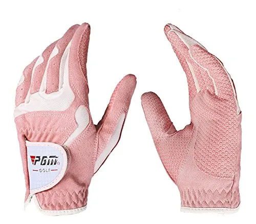 PGM Golfhandschuhe für Damen, verbesserte Griffigkeit, kühl und bequem, 4 Farboptionen, Größe XS, Rosa / Weiß, 1 Paar