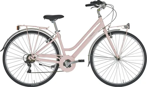 ANITAbyAlpina Cityfahrrad ROXY 28 Zoll, rosa - Das elegante Cityfahrrad ROXY mit 6-Gang Kettenschaltung ist perfekt für den Alltag. Stabiler Rahmen, hochwertige Anbauteile und zwei Gepäckträger sorgen für Komfort und Sicherheit bei jeder Fahrt.