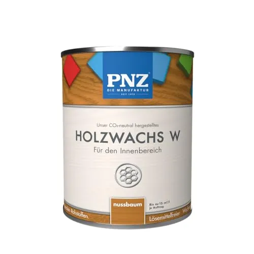 PNZ Holzwachs W für Innen | lösemitttelfreier Wachsanstrich | Nachhaltig hergestellt mit regionalen Rohstoffen | für alle Hölzer, Gebinde:0.25L, Farbe:nussbaum