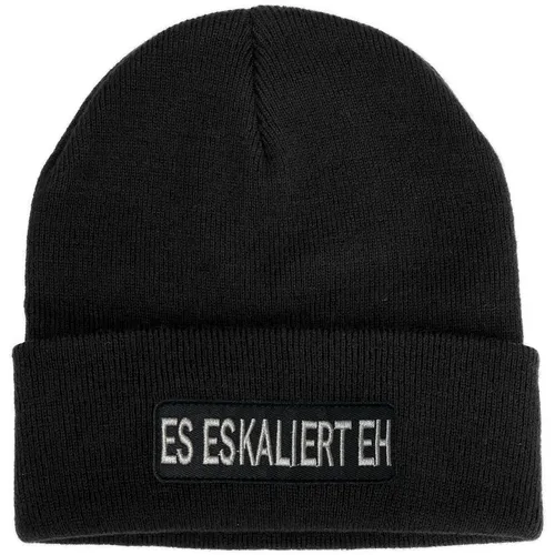 Mütze Es Eskaliert Eh schwarz Beanie unisex Strickmütze Wintermütze Party Saufen