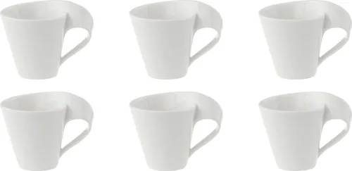 Villeroy & Boch NewWave Mokka- / Espressotasse 80 ml 6er Set - Thermobehälter – Asymmetrisches Design aus Premium Porzellan, spülmaschinen- und mikrowellensicher, bringt italienisches Flair auf Ihren Tisch.