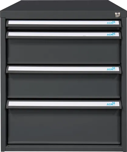 Schubladenbox mit 4 Schubladen für Werkbank Rhino| HxBxT 65x53x70cm | Traglast 60kg | Anthrazitgrau