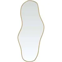 vidaXL Wandspiegel Golden 80x35 cm - Eleganter Wandspiegel in Gold, 80x35 cm – ideal für eine stilvolle Inneneinrichtung und platzsparend für jeden Raum. Hergestellt aus langlebigem Glas und PVC für eine klare Reflexion.