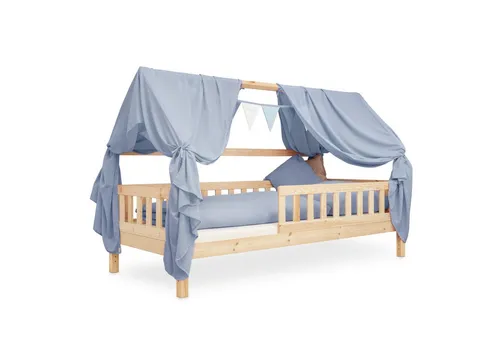 Ehrenkind Betthimmel Deko Set für Kinderzimmer - Betthimmel & Wimpelkette für magische Momente, aus hochwertiger Baumwolle, fördert Schlaf & Kreativität, ideal für Hausbetten und Spielhöhlen.