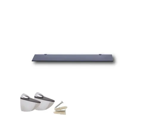 HOOZ Wandregal aus Sicherheitsglas mit Halterung in schwarz von Hooz