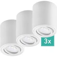 Oktaplex 3er Set Aluminium Aufbauspot Lile M Schwenkbar inkl. LED-Module Neutralweiß 4000K 230V Weiß