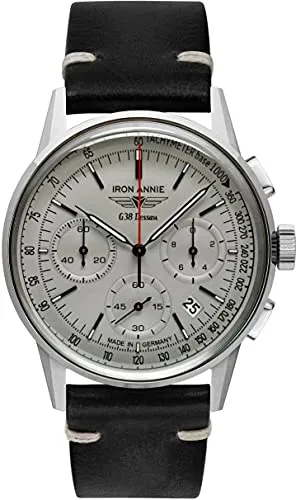 Iron Annie Chronograph DJ-0000344 - Elegante Herrenuhr in Schwarz/Creme - Chronograph aus Edelstahl mit grauem Ziffernblatt, 10 bar wasserdicht und hochwertigem Quarz-Uhrwerk - ideal für stilbewusste Männer.