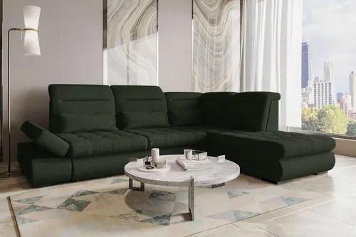 99rooms Ecksofa Olivgrün, 4-Sitzer in L-Form - Stylisches Ecksofa in L-Form, ideal für gemütliche Abende. Mit Schlaffunktion und pflegeleichtem Bezug bietet es hohen Komfort und viel Platz für Familie und Freunde.