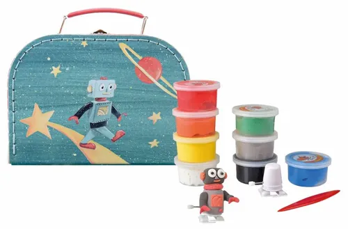 Bastelkoffer Sternenroboter 8 Dosen Knete Kinder Basteln