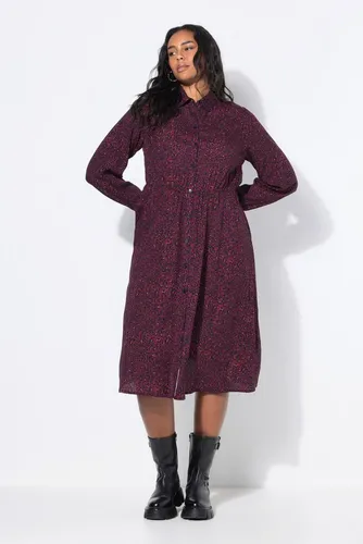 Studio Untold Damen große Größen Übergrößen Plus Size Maxikleid, Leo, Knopfleiste, Langarm weinrot 50+ 844242344-50+
