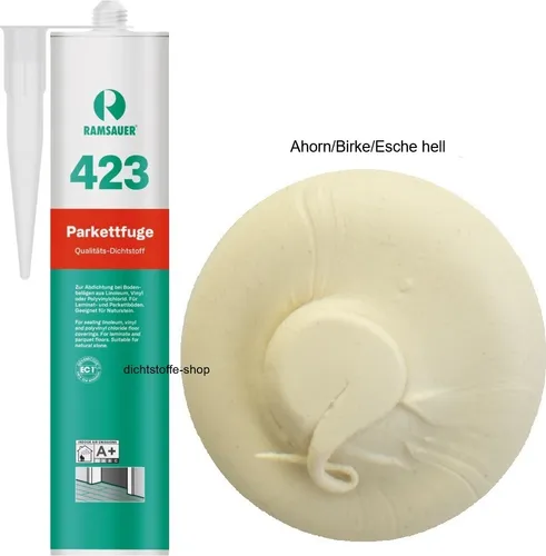 Ramsauer 423 Parkettfuge 1K Hybrid Dichtstoff 310ml Kartusche Laminat-Vinylboden Ahorn-Birke-Esche hell