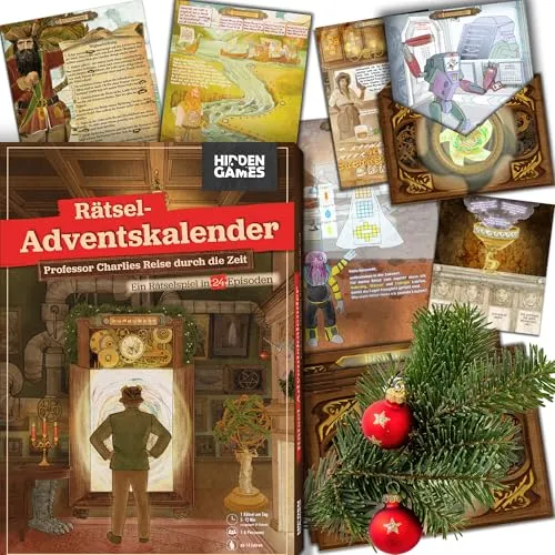 HIDDEN GAMES Professor Charlies Reise Escape-Room Spiel - Gesellschaftsspiel für Abenteuerlustige, fördert Teamarbeit und Problemlösungsfähigkeiten mit spannenden Rätseln und Herausforderungen.