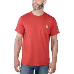 Carhartt Herren Force Relaxed Fit T-Shirt 104616, Red Barn Heather, XL - Hochwertiges Herren T-Shirt mit Force-Technologie für Schweißableitung und schnelle Trocknung. Ideal für ganztägigen Komfort und mit LSF 25+ für zusätzlichen Schutz.