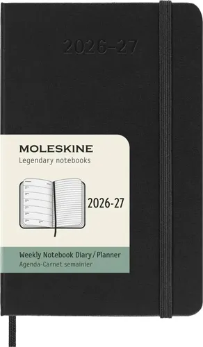 Moleskine 18 Monate Wochen Notizkalender 2026/2027, P/A6 - Praktischer Wochenkalender für 18 Monate mit kompaktem Format. Ideal für die Planung im Beruf und Alltag, bietet Platz für Notizen und Termine.