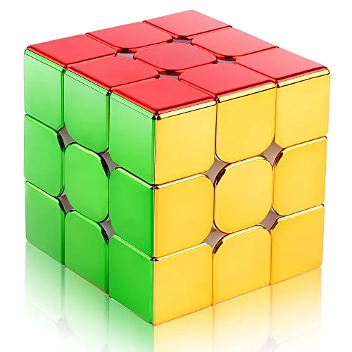 D-FantiX Magnetisch Spiegel Zauberwürfel 3x3, Speed Cube 3x3x3, Cyclone Boys Original Puzzle Stickerlos Magischer Würfel, Glänzende Reflektierender Mirror Cube Geschenk für Erwachsene und Kinder