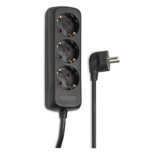 Hama Steckdosenleiste 3-fach - 1,4m Verteilersteckdose mit 45 Grad gedrehten Steckdosen, ideal für Winkelstecker und GS-geprüft für maximale Sicherheit