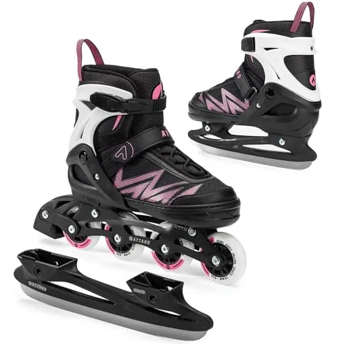 ATTABO Kinder Inliner Kylo 2in1 Blue Vielseitig verstellbare Inlineskates für Kinder 30-41 Hohe Qualität und Komfort mit 82A harten Rädern und ABEC-7 Gleitlagern Exzellente Anpassung