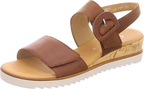Gabor Leder Keilsandalette braun 38,5 EU - Wanderschuhe: Stylische Keilsandalette aus hochwertigem Leder mit 2,5 cm Absatzhöhe, ideal für entspannte Sommertage.