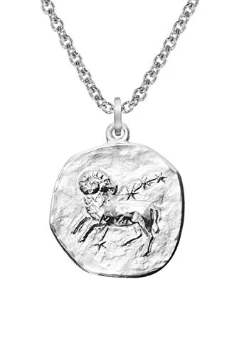 trendor Kette mit Anhänger Sternzeichen Widder - 925 Silber - Kette mit 16 mm Widder-Anhänger, aus hochwertigem 925 Sterling Silber, anlaufgeschützt und Made in Germany. Perfekt für Sternzeichen-Liebhaber!
