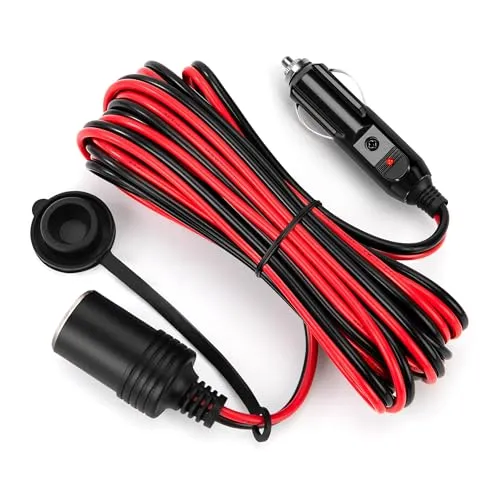 GUNGY 5M KFZ Verlängerungskabel Zigarettenanzünder Buchse Stecker Verlängerung 16AWG Kabel Wasserdicht mit 15A Sicherung für 12V/24V Strom Steckdose Adapter LKW Camping Wohnmobil