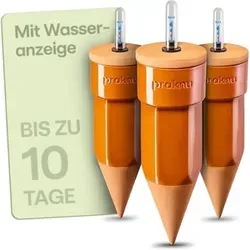 Praknu 3 x Tonkegel Bewässerung mit Wasseranzeige – Automatische Pflanzenbewässerung
