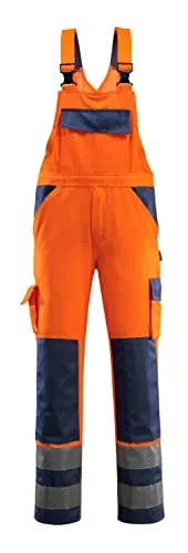 MASCOT® Barras 82C58 Latzhose – Fluoreszierend und Schmutzabweisend - Zweifarbige Latzhose mit Reflexen, verstellbaren Schulterträgern und vielen Taschen. Ideal für den professionellen Einsatz, schmutzabweisend und robust mit dreifachen Kappnähten.