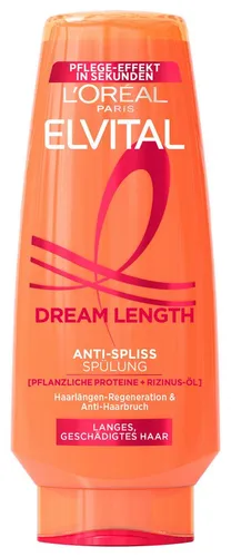 L'ORÉAL PARIS Elvital Dream Length Haarspülung 6-tlg. - Erlebe müheloses Styling mit der Aufbau-Spülung! Die spezielle Formel stärkt dein Haar und sorgt für Geschmeidigkeit und Glanz – ideal für aufwendige Frisuren.