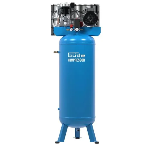 Güde Kompressor 485/10/200 ST - Robuster Kolbenkompressor für stationären Einsatz mit 200 l Tank und 10 bar Druck, ideal für Werkstätten und industrielle Anwendungen.