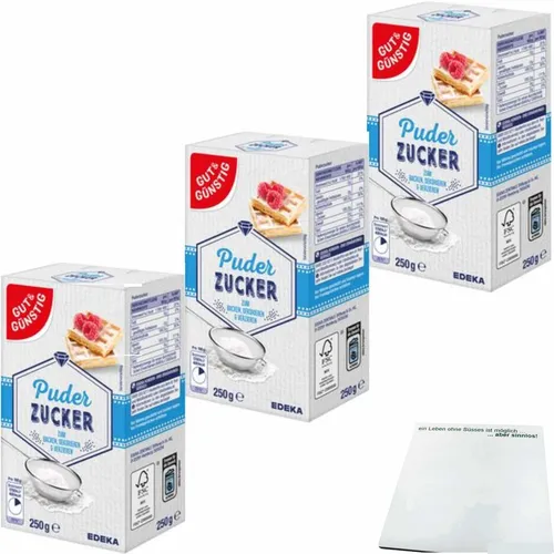 Gut&Günstig Puderzucker 3er Pack 3x250g Packung usy Block