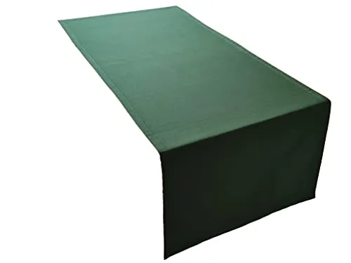 Lemos Home Hochwertiger Tischläufer Tischwäsche aus 100% Baumwolle Kollektion Konzept, Farbe & Größe wählbar (Tischläufer - 45x150cm, Olivgrün)
