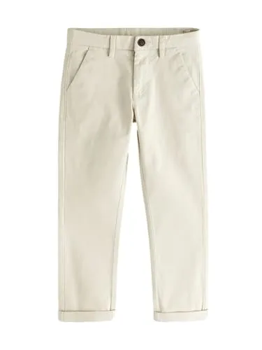 NEXT Jungen Chinohose mit Stretch Ecru Neutral 134 von NEXT