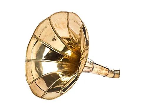 Aubaho Dekoobjekt Trichter Grammophon Horn goldfarben - Deko-Objekte im antiken Stil, handgefertigt aus Messing mit gewollten Altersspuren für ein einzigartiges Erscheinungsbild.