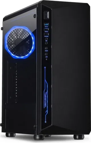 C-3 Saphir Tower-Gehäuse schwarz mit Tempered Glass