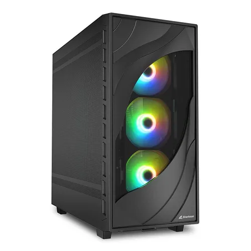 Sharkoon Rebel C80M RGB | Midi-Tower PC-Gehäuse - Elegantes Midi-Tower Gehäuse mit RGB-Beleuchtung, vorinstallierten Lüftern und Platz für bis zu 11 Lüfter – ideal für leistungsstarke Gaming-Systeme.