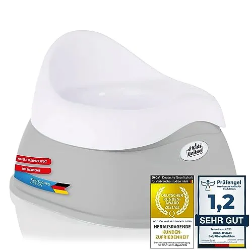 all Kids United® Kinder-Töpfchen; Baby Übungstöpfchen; Toiletten-Trainer zum Üben - Kindertopf WC-Kinderaufsatz (Grau)