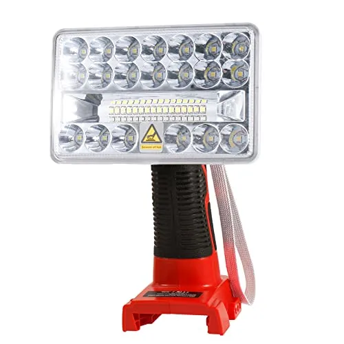 Arbeitsleuchte für Milwaukee m18 18V Akku, 18W 2000LM LED Leuchte Strahler Tragbare Taschenlampe mit 5V 2.1A USB-Anschluss für Garage, Werkstatt, Camping oder Baustelle
