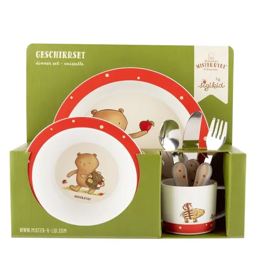 MISTER O´LUI Kinder Geschirr Set Biberbär - Schüsseln & Teller, buntes Geschirr Set von Sigikid, ideal für kinderfreundliches Essen und Spielspaß beim Tischdecken.