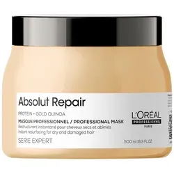 L'Oréal Professionnel Serie Expert Absolut Repair Maske 500ml - Haarkuren - Intensive Pflege für strapaziertes Haar mit Gold-Quinoa und Protein, repariert und restrukturiert ohne zu beschweren.
