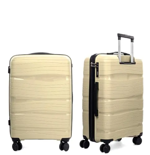 RGL Reisekoffer Trolley – Robuster Hartschalenkoffer aus Polypropylen in Beige