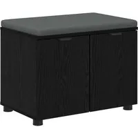 vidaXL Flurbank mit Kissen in Schwarz – Elegante Sitzgelegenheit für den Eingangsbereich - Moderne Flurbank in Eichen-Optik, ideal für kompakte Flure. Mit gepolsterter Sitzfläche und praktischem Stauraum vereint sie Stil und Funktionalität.