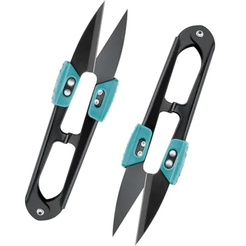 Stück Fadenschere - Scharfe Schneiderschere - breitegriffe U-Förmiger Nähschere - Klingen aus Hartstahl für Präzises Abtrennen von Faden 2