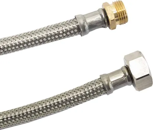 DN8 DVGW Panzerschlauch m. Edelstahlumflechtung 3/8