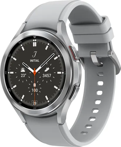 Samsung Galaxy Watch4 Classic - Runde Bluetooth Smartwatch 46 mm, elegantes Design mit drehbarer Lünette und Körperzusammensetzung messen