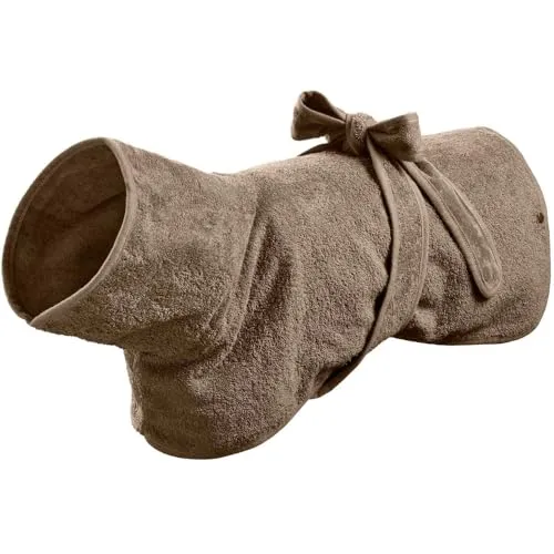 HUNTER Hundebademantel RIGA – Taupe, Größe 40 - Der saugstarke Frottee-Hundebademantel schützt vor Auskühlung und Nässe. Ideal nach dem Spaziergang oder Baden. Einfach anlegbar mit Gürtel, maschinenwaschbar bei 60 °C für einfache Pflege.