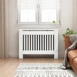 vidaXL Heizkörperabdeckung Hochglanz Weiß 112 x 19 x 81,5 cm - Stylische Heizkörperabdeckung aus Holzwerkstoff, ideal für Familien mit Kindern oder Haustieren. Sie versteckt Heizkörper, sorgt für Sicherheit und gleichmäßige Wärmeverteilung und bietet zusätzlichen Stauraum.