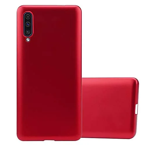 Cadorabo Hülle kompatibel mit Samsung Galaxy A50 4G A50s A30s Schutzhülle TPU Silikon Case Metallic Design Slim Kratzfest Weiche Gummi mit Rundumschutz Case Hülle für Galaxy A50 4G A50s A30s in Rot